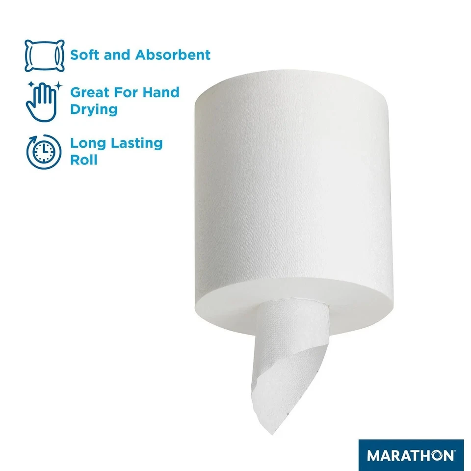Marathon Centerpull Premium White 1-Ply Paper Towels 6 Rolls, 300 Sheets/Roll - Image 4 of 4