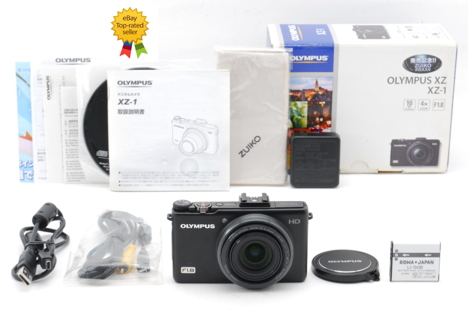 Olympus XZ-1 Black 10.0 MP Digital Camera From JAPAN [NEAR MINT w/Box,Battery]