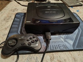 SEGA Saturn MK-80000 Black Console, Controller, OEM Cables, Game