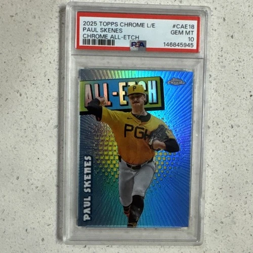Paul Skenes 2025 Topps Chrome Baseball All-Etch PSA 10 Pirates Low Pop