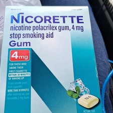 Nicorette 4mg Nicotine Polacrilex Gum White Ice Mint 100 Ct Oral Adult