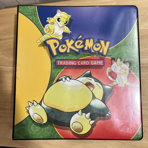 Vintage WOTC Pokemon Trading Card Game 3 Ring Binder Snorlax, Meowth TCG!