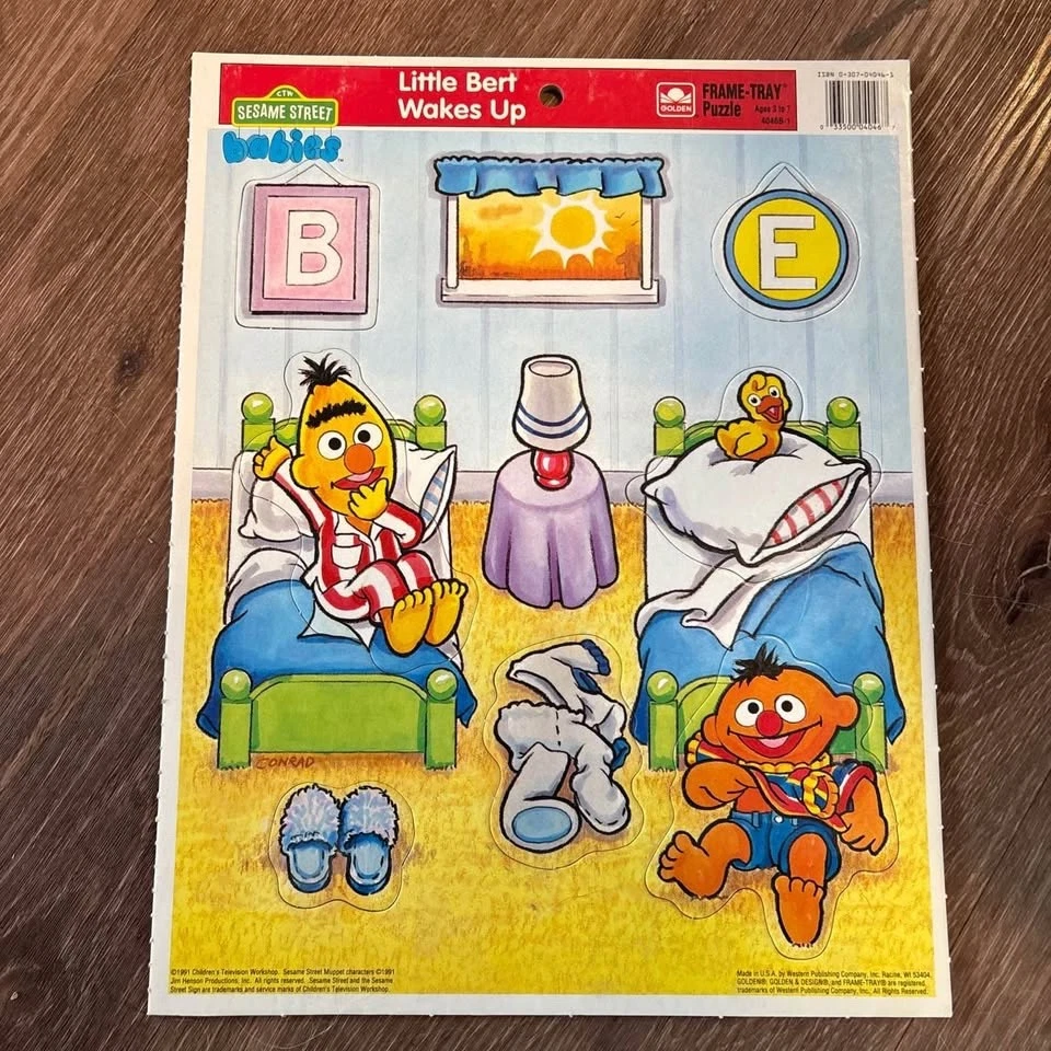 1991 Vintage Cardboard Sesame Street Babies Frame Tray Puzzles Golden Lot of 4  - Image 3 of 4