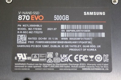 Samsung 870 EVO Series 500GB 2.5Inch SATA III SSD MZ-77E500 90%-99
