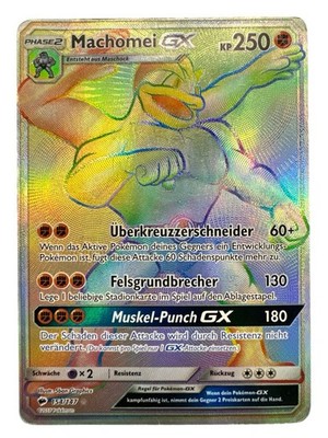 Pokemon Karte- Machamp GX 154/147, Muscle Punch GX, Rainbow Secret Rare