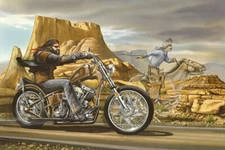 Ghost Rider Mann Motorcycle Bike Horse Graphic Print Wall Art - POSTER 20x30