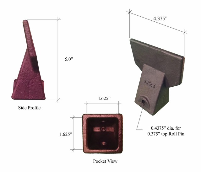 7 Hensley Style Backhoe / Mini Excavator Bucket Flare Tooth X156F