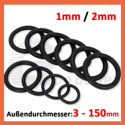 O-Ring Oring Schnurstärke 1mm 2mm NBR Ring Dichtung Dichtring Lebensmittelecht