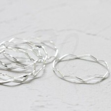 2pcs Silver Plated Brass Waved Ring-Loop-Connector-Link 35x1x1.5mm CW-4161C 