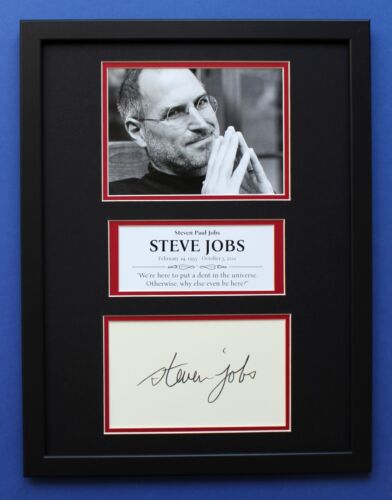 STEVE JOBS AUTOGRAPH framed artistic display Think Different