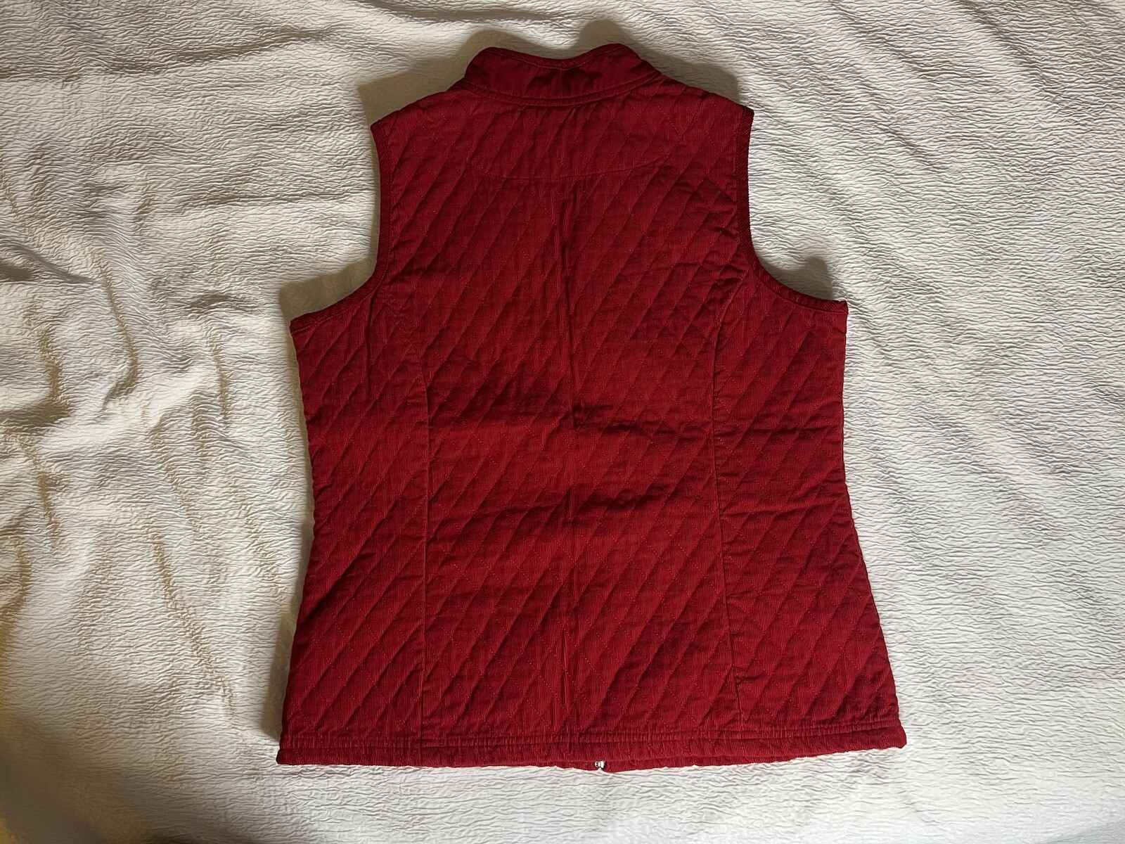 Basic Editions Womens Medium Red Full-zip Vest - image 12