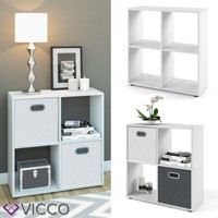 BüCherregal WüRfelregal Standregal Regal Raumteiler Tetra 4 FäCher Weiß Vicco