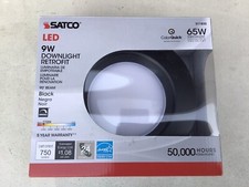 1 Satco S11835 LED CCT Color Selectable Downlight Retrofits 9W 120V Black