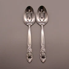 Oneida Silverplate - BALLAD - Slotted Serving Spoons - Set of Two