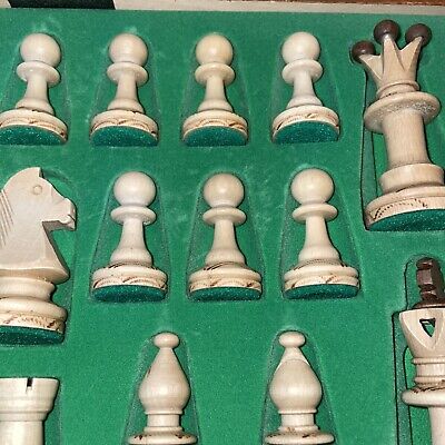 Wegiel Handmade Junior European International Chess Set - 16 Inch Folding  Wooden Board & Pieces