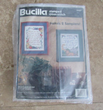 NEW Bucilla stamped cross-stich kit, Grace's Sampler Pair