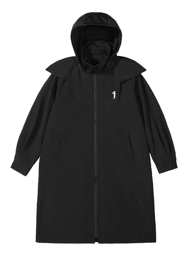 Niepce Japanese Urban Jacket with Hoodie Streetwear Casual Long Trench Coat image 3