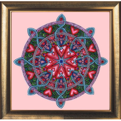 Mandala der Liebe - Perlenstickset, Perlen Kreuzstich, Perlenset
