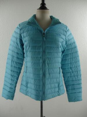 Women's L The North Face Stretch 700 Down Jacket Turquoise Blue Puffer Quilted