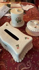 Vintage Ceramic Vanity/Bathroom Set Roses RARE 