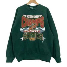 Seattle Supersonics Basketball Sweatshirt 1996 Western Conference Champs HN0416