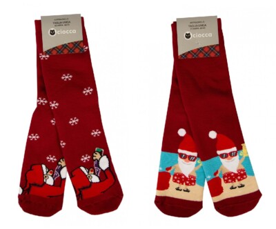 CIOCCA Herrensocken, ein Paar kurze, rutschfeste Weihnachtssocken aus Baumwollmi