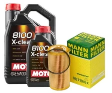 Motul + OEM Engine Oil Change Kit (5W-30) (6 Liter) (X-CLEAN+ 8100)