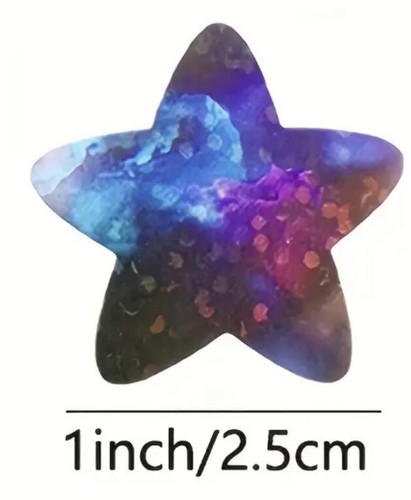 100pcs Cosmos Holographic Star Kids Reward Stickers - Picture 2 of 4