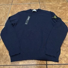 STONE ISLAND Knit Sweater Men's Cotton Linen Knitted Jumper NWT Maglia Blue Knit