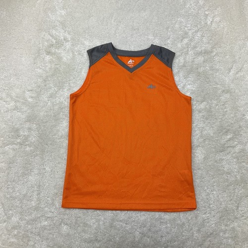 Athletech Boys Size L (10/12) Sleeveless V Neck Orange Athletic Tank Top Shirt - Picture 1 of 9