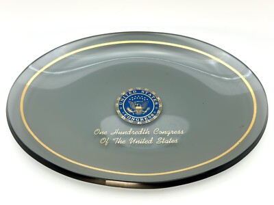 Congress Issued Glass Dish -Commemorating the 100th United States Congress 87-89