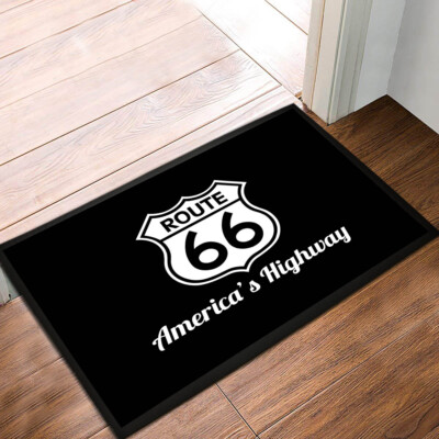 Artylicious Route 66 Vintage Retro Schmutzfangmatte Schwarz 60 x 40 cm
