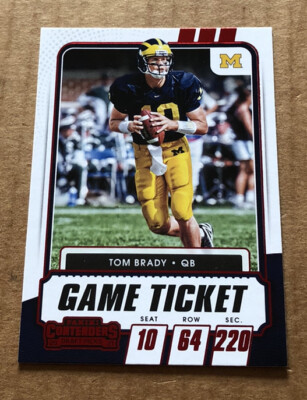2021 PANINI - TOM BRADY - CONTENDERS GAME TICKET RED FOIL SP #8 - MICHIGAN $$$$