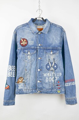 LOONEY TUNES 刺繍とワッペン Gジャン ZARA サイズL ZARA Woman Looney Tunes Denim Jacket – Bugs Bunny, Marvin the