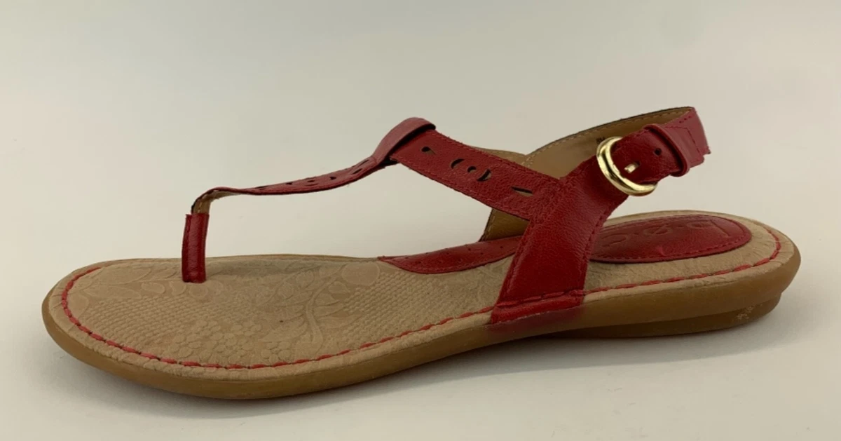 b.o.c. by Born Womens Red Ankle Strap Sandals Sz US 8 eBay