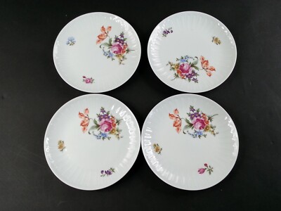 4 Henneberg Porcelain German Democratic Republic 7.5 Inch Salad Plates