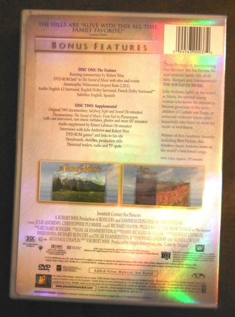 The Sound Of Music Dvd 2000 2 Disc Set Five Star Collection
