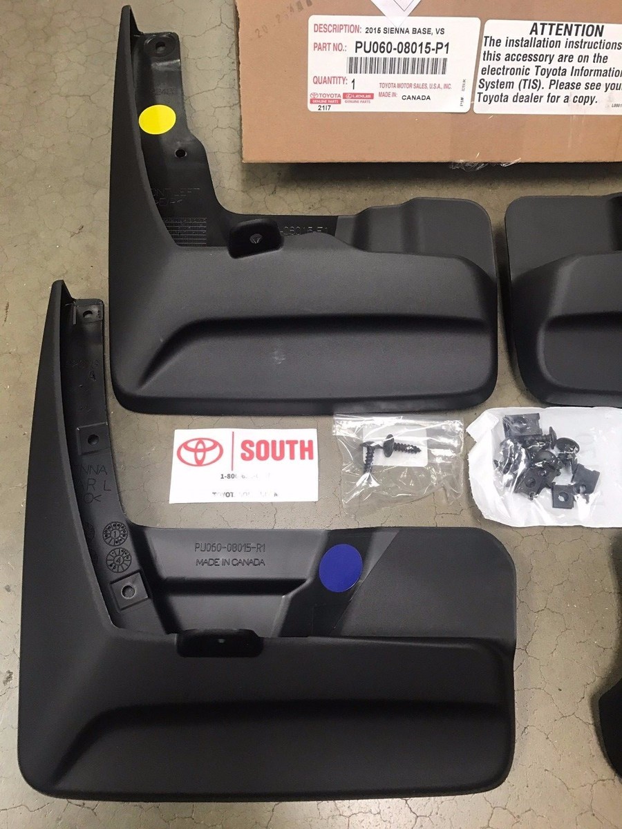 2015-2017 Toyota Sienna Mudguard Kit PU060-08015- P1 Genuine OEM 4