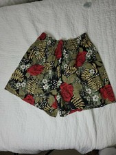 Vintage Retro Mom Shorts Roses Floral Flowers High Waist 1980s