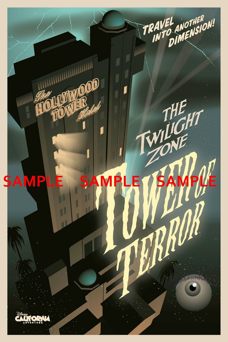 Disney World 11 x 17 Tower of Terror 1994 Twilight Zone Attraction