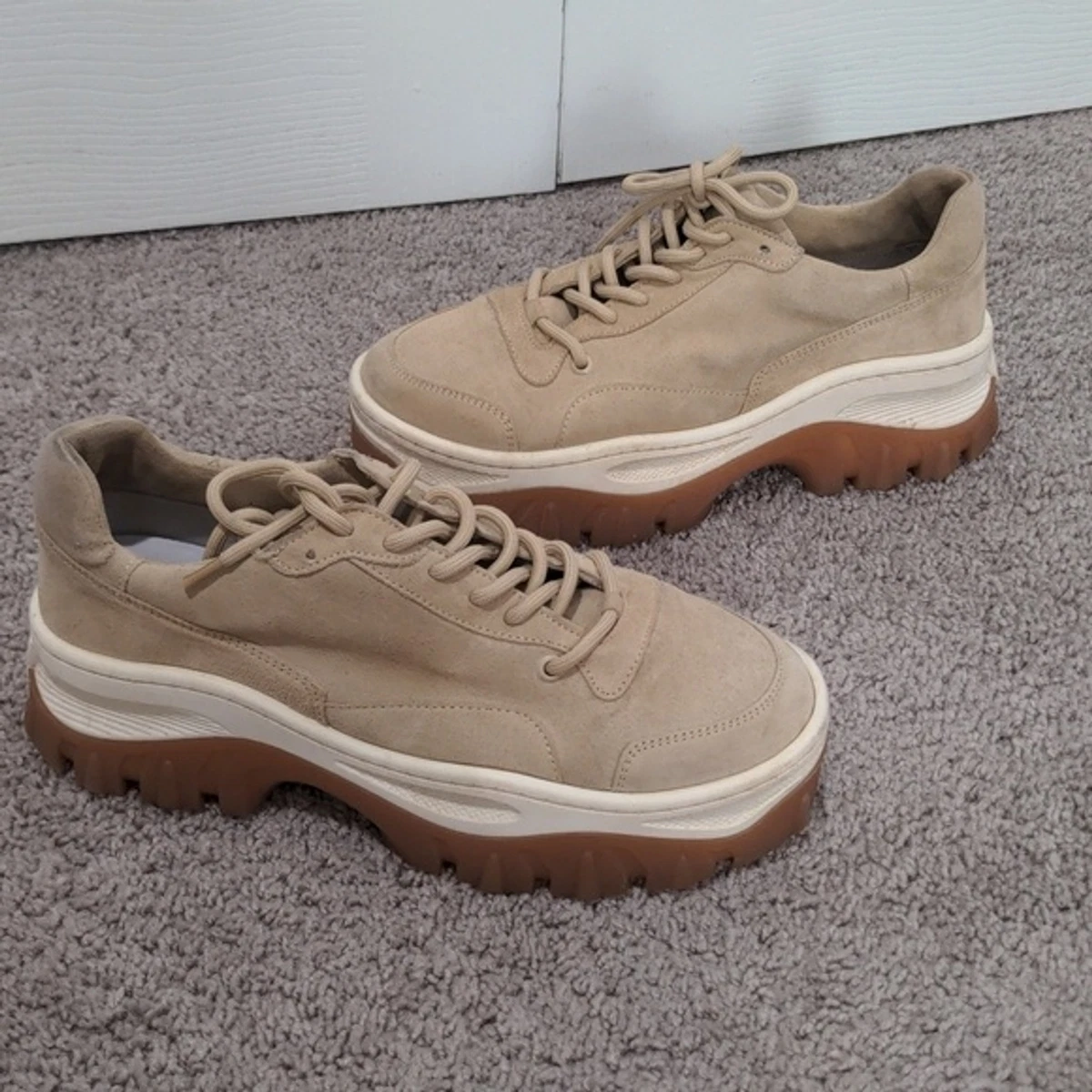 digital daytime frill Bronx Jaxstar Trainer Sneaker Tan Suede Platform Sneakers Size 41 | eBay