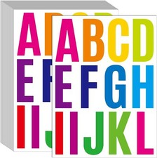 24 Sheets 2 Inch Self Adhesive Letters Stick on Vinyl 2 Inch, Colorful