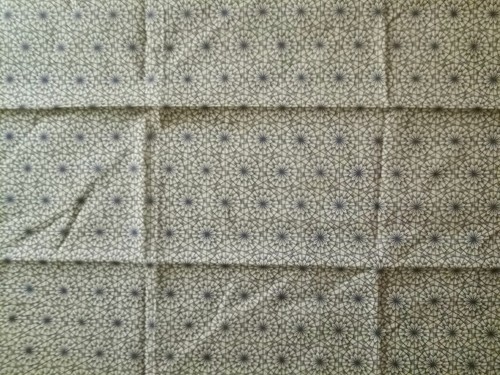Geometry Pattern Blue/Cream Cotton-Blend Fabric 17.5"x23.5" - Picture 2 of 2