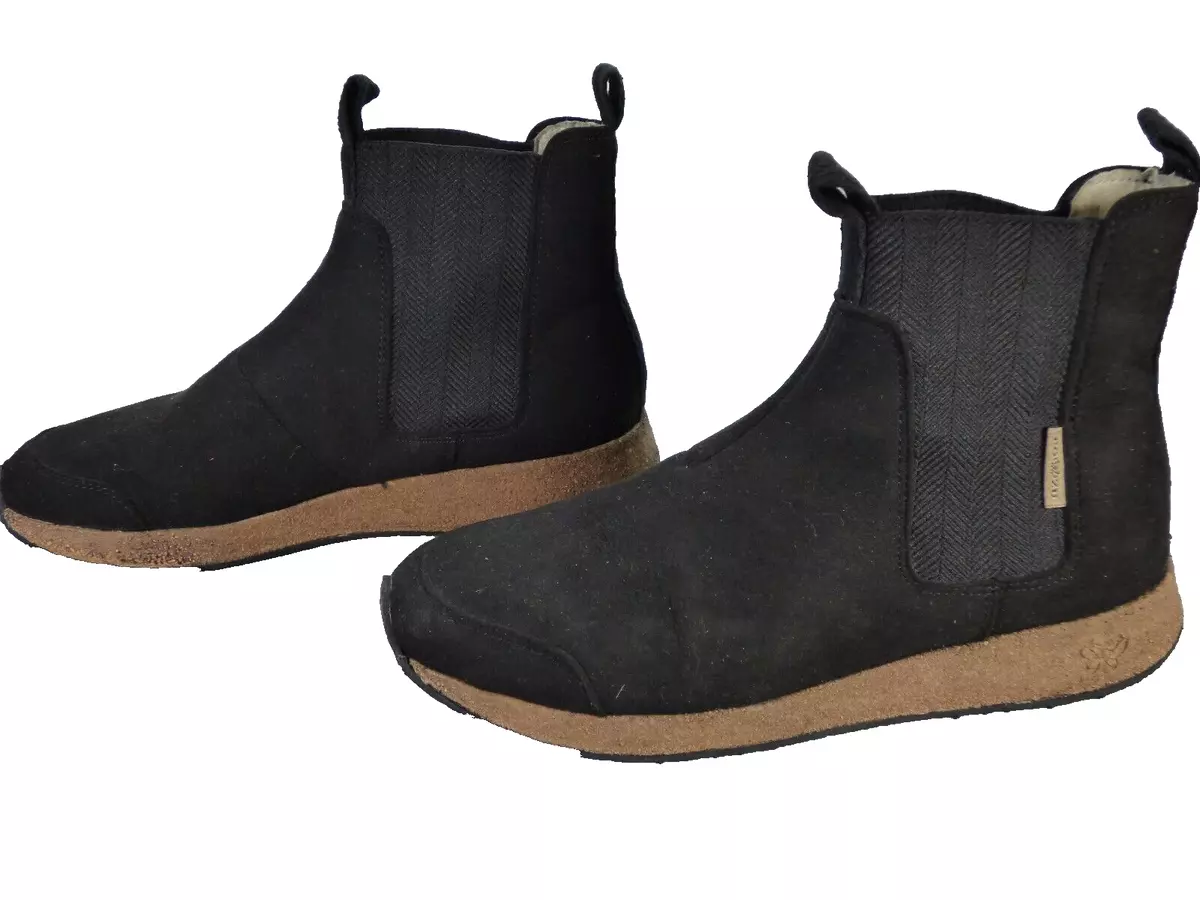Po Zu Shoes Boots Ankle Black Chelsea Cork Sole Ethical Sustainable EU 37 UK 4