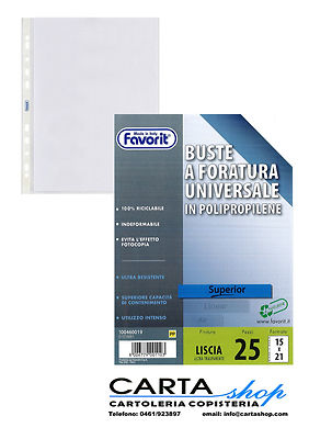 BUSTE CON FORI Favorit Cm. 23 X 33 Superior Confezione 25 Pezzi - Foto 11