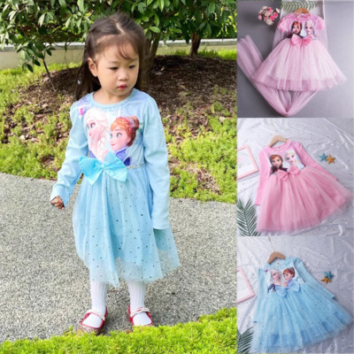 Mädchen Kinder Elsa Prinzessin Kleid Cosplay Party Karneval Kostüm Tutu Röcke
