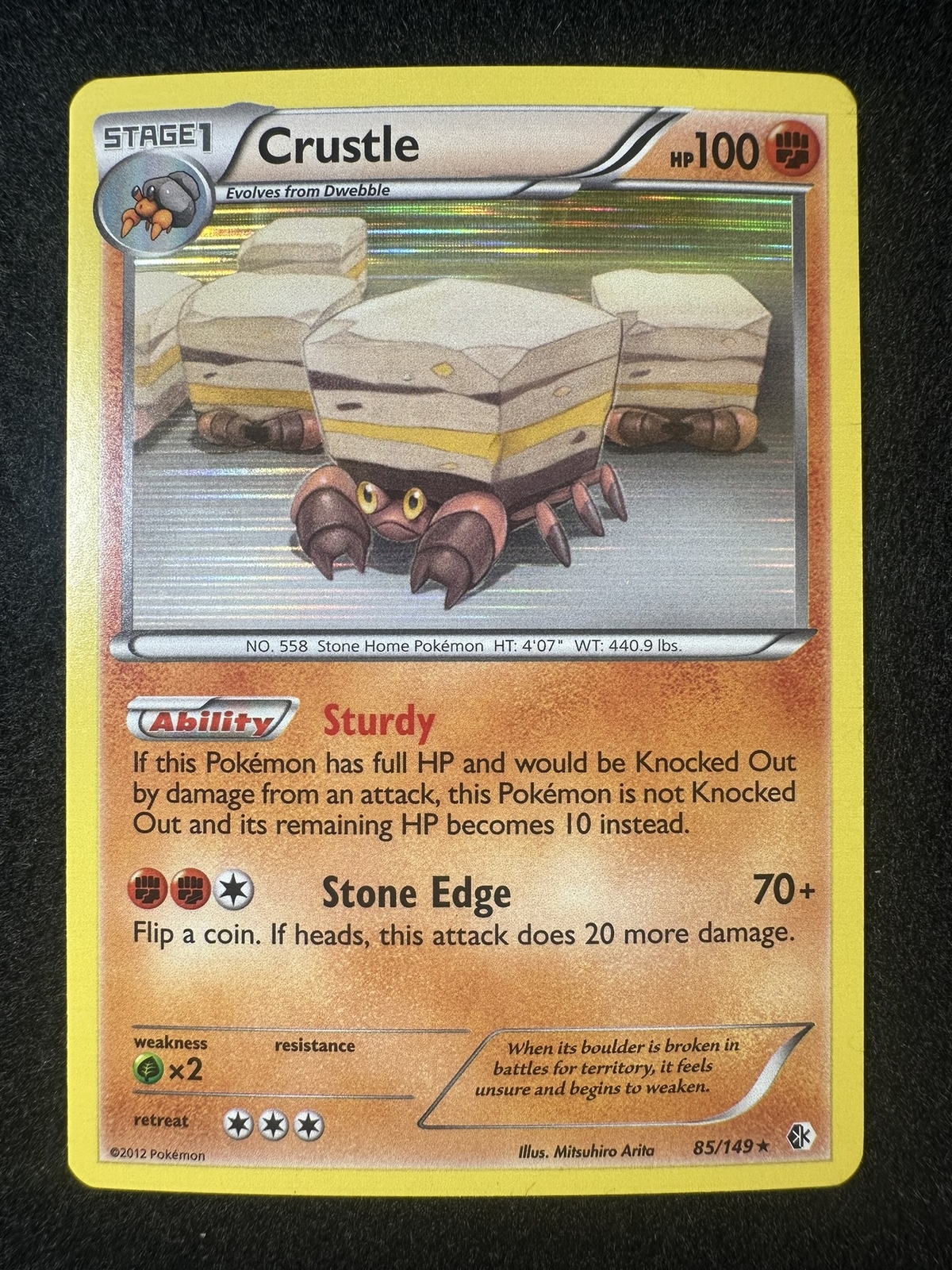 Pokemon TCG 85/149 Crustle Black & White Holo Rare NM