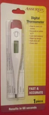 ASSURED DIGITAL Thermometer - Fever Alert FAST & ACCURATE Oral, Rectal + Armpit