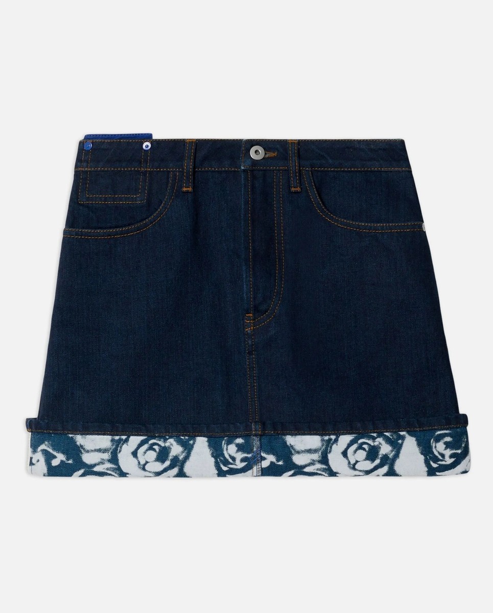 ミニスカート Burberry SS24 Dark blue denim mini skirt (8080921 A1503) BURBERRY heavyweight navy blue Japanese denim mini skirt