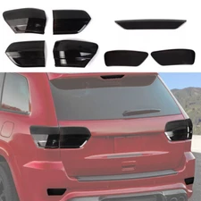 For Grand Cherokee 14-20 Smoked Black Rear Tailgate lights Fog Stop Light Covers